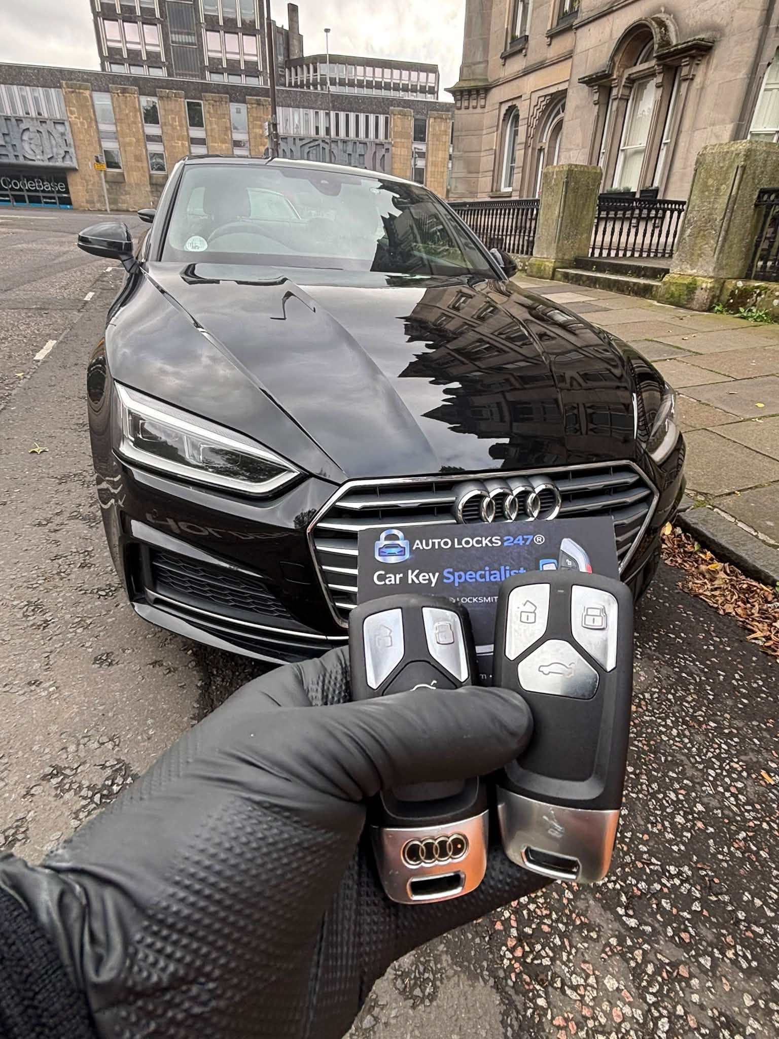 Audi A5 key replacement — two smart keys programmed in Edinburgh