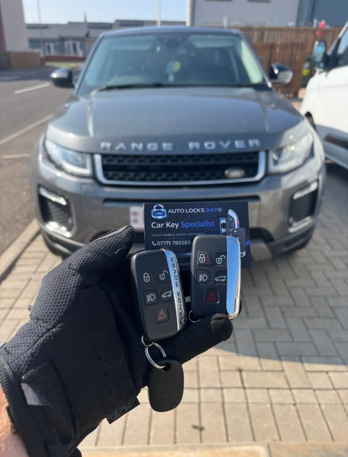 Range Rover Evoque key replacement — two smart keys programmed on site